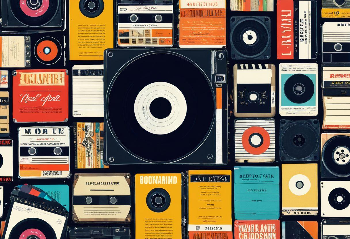 A dynamic collage showcasing a mix of vintage DVD cases and sleek modern designs, featuring classic films on one side and contemporary blockbusters on the other. Include a film reel winding through the image, with a critique notebook and pen placed on the table, symbolizing analysis. The background should subtly transition from retro tones to modern vibrant colors. super-realistic. cinematic style.